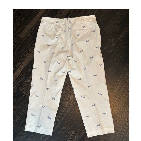 Talbots Heritage Chino  Pants Size 14 Stretch Embroidered Dachshund Dogs - Picture 3 of 13